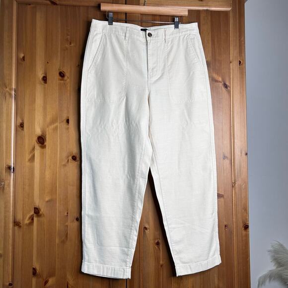 J. Crew Straight Leg Pants Women’s 12 Ivory Coastal Grandma Office Classic Chic - Picture 4 of 10